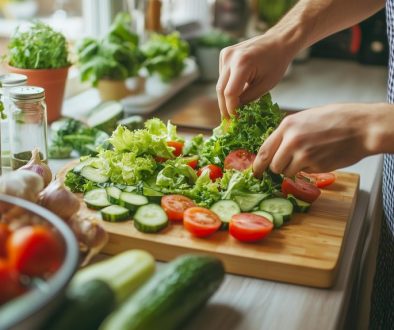 Fresh vegetables and healthy cooking ingredients on a kitchen counter. vegetables-cooking-kitchen-9132664/